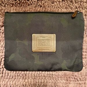 Coach Large Camouflage Pouch Clutch